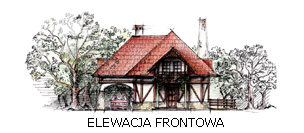 Projekty domów jednorodzinnych: Projekt domu jednorodzinnego na Mazurach. Elewacja frontowa